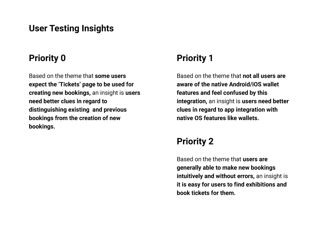 Test - Prioritised Insights