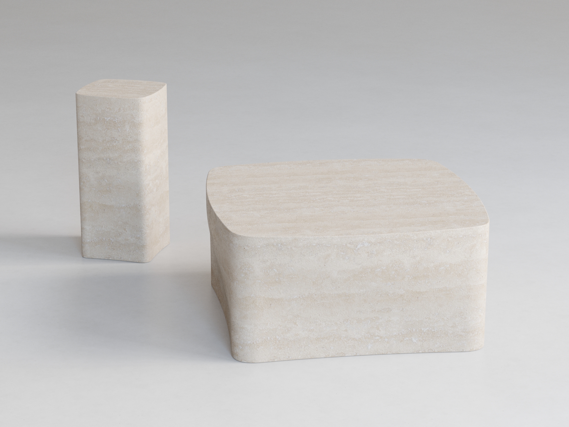 Product design visualisation for a stone furniture piece